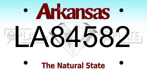 LA84582 Arkansas License Plate