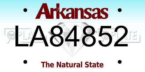 LA84852 Arkansas License Plate