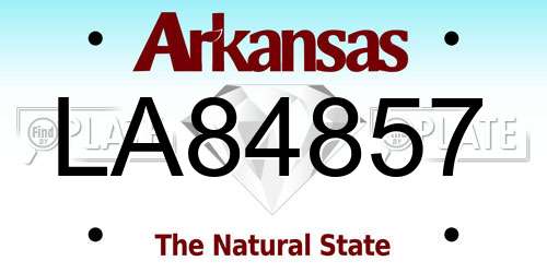 LA84857 Arkansas License Plate