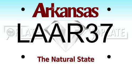 LAAR37 Arkansas License Plate