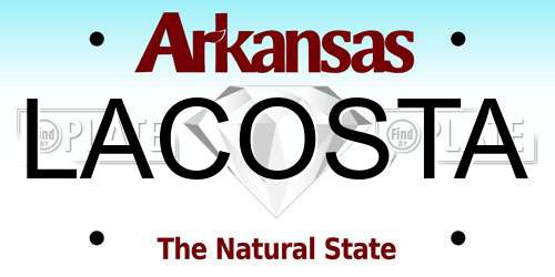 LACOSTA Arkansas License Plate