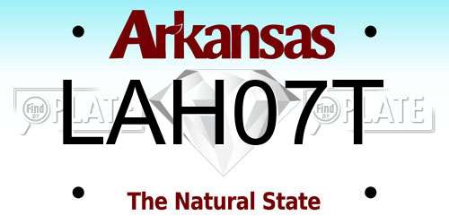 LAH07T Arkansas License Plate