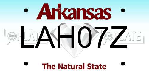LAH07Z Arkansas License Plate