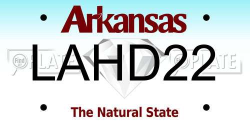 LAHD22 Arkansas License Plate