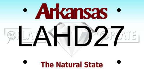 LAHD27 Arkansas License Plate