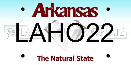 LAHO22 Arkansas License Plate