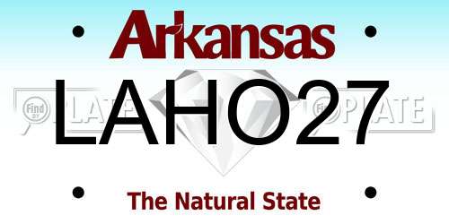 LAHO27 Arkansas License Plate