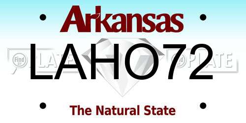 LAHO72 Arkansas License Plate