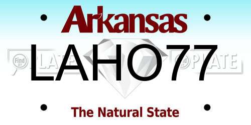 LAHO77 Arkansas License Plate