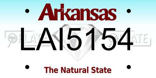 LAI5154 Arkansas License Plate