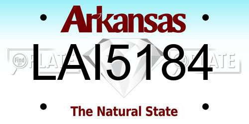 LAI5184 Arkansas License Plate
