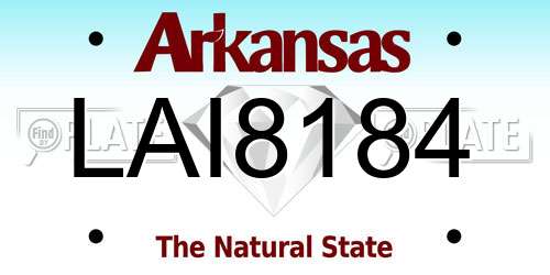 LAI8184 Arkansas License Plate