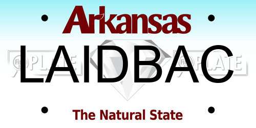LAIDBAC Arkansas License Plate