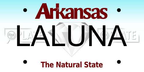 LALUNA Arkansas License Plate