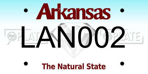 LAN002 Arkansas License Plate