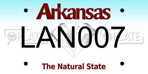 LAN007 Arkansas License Plate