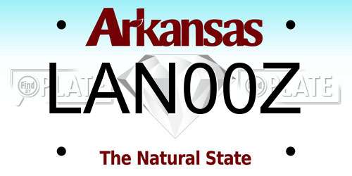 LAN00Z Arkansas License Plate