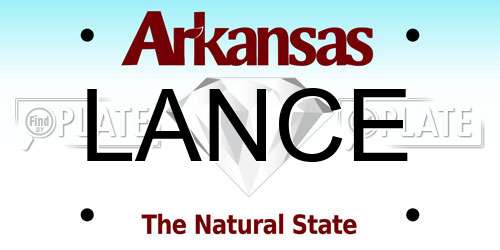 LANCE Arkansas License Plate