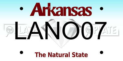LANO07 Arkansas License Plate