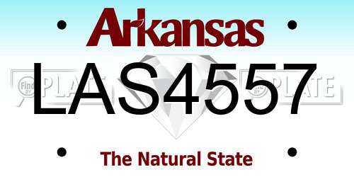 LAS4557 Arkansas License Plate