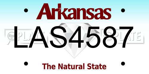 LAS4587 Arkansas License Plate