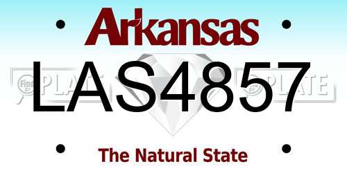 LAS4857 Arkansas License Plate