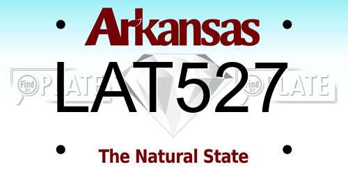 LAT527 Arkansas License Plate