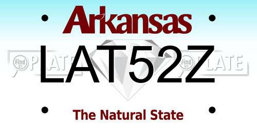 LAT52Z Arkansas License Plate