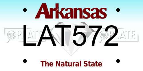 LAT572 Arkansas License Plate