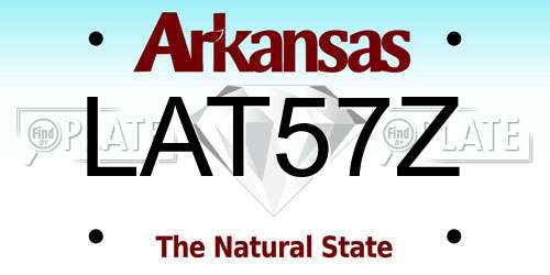 LAT57Z Arkansas License Plate