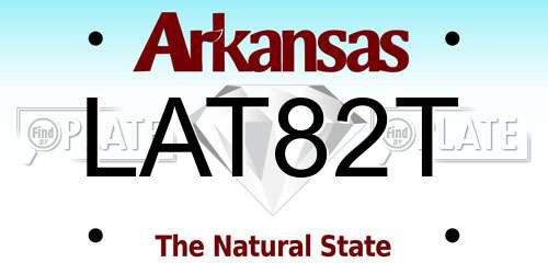 LAT82T Arkansas License Plate