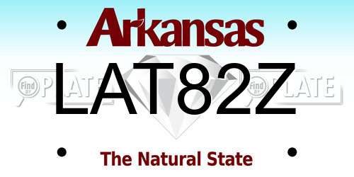 LAT82Z Arkansas License Plate