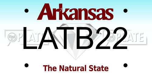 LATB22 Arkansas License Plate