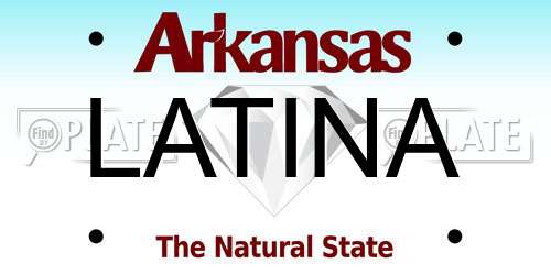 LATINA Arkansas License Plate