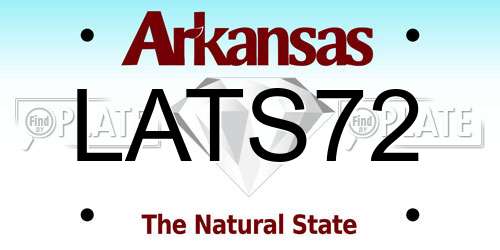 LATS72 Arkansas License Plate
