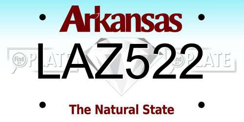 LAZ522 Arkansas License Plate