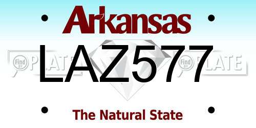 LAZ577 Arkansas License Plate