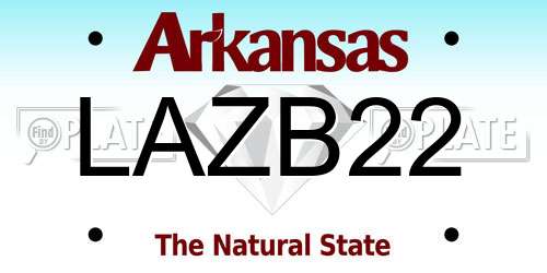 LAZB22 Arkansas License Plate