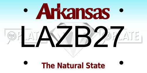 LAZB27 Arkansas License Plate