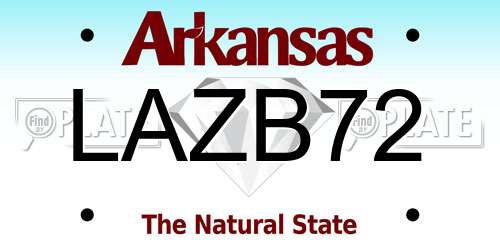 LAZB72 Arkansas License Plate