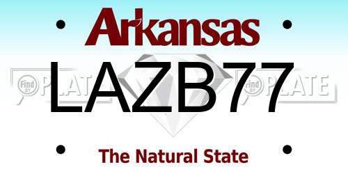LAZB77 Arkansas License Plate