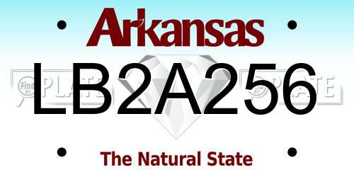 LB2A256 Arkansas License Plate