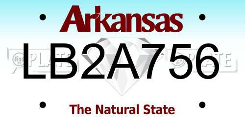 LB2A756 Arkansas License Plate