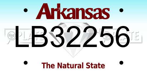 LB32256 Arkansas License Plate