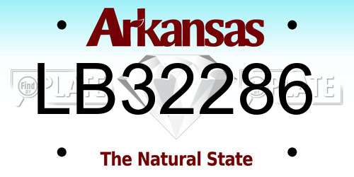 LB32286 Arkansas License Plate