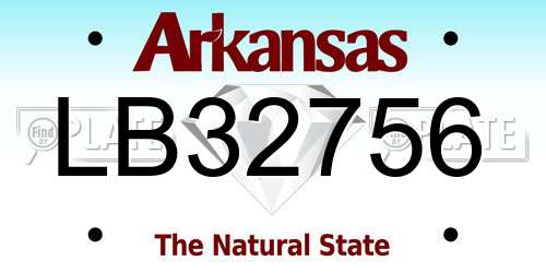 LB32756 Arkansas License Plate