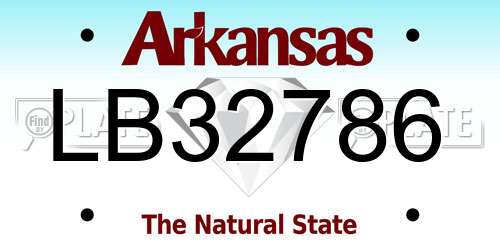 LB32786 Arkansas License Plate