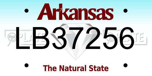 LB37256 Arkansas License Plate