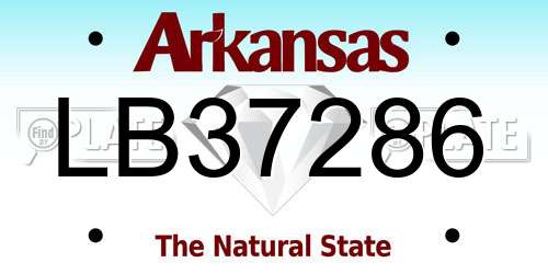LB37286 Arkansas License Plate