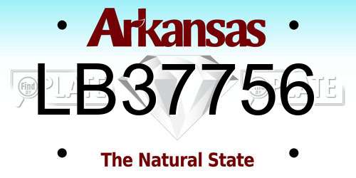 LB37756 Arkansas License Plate